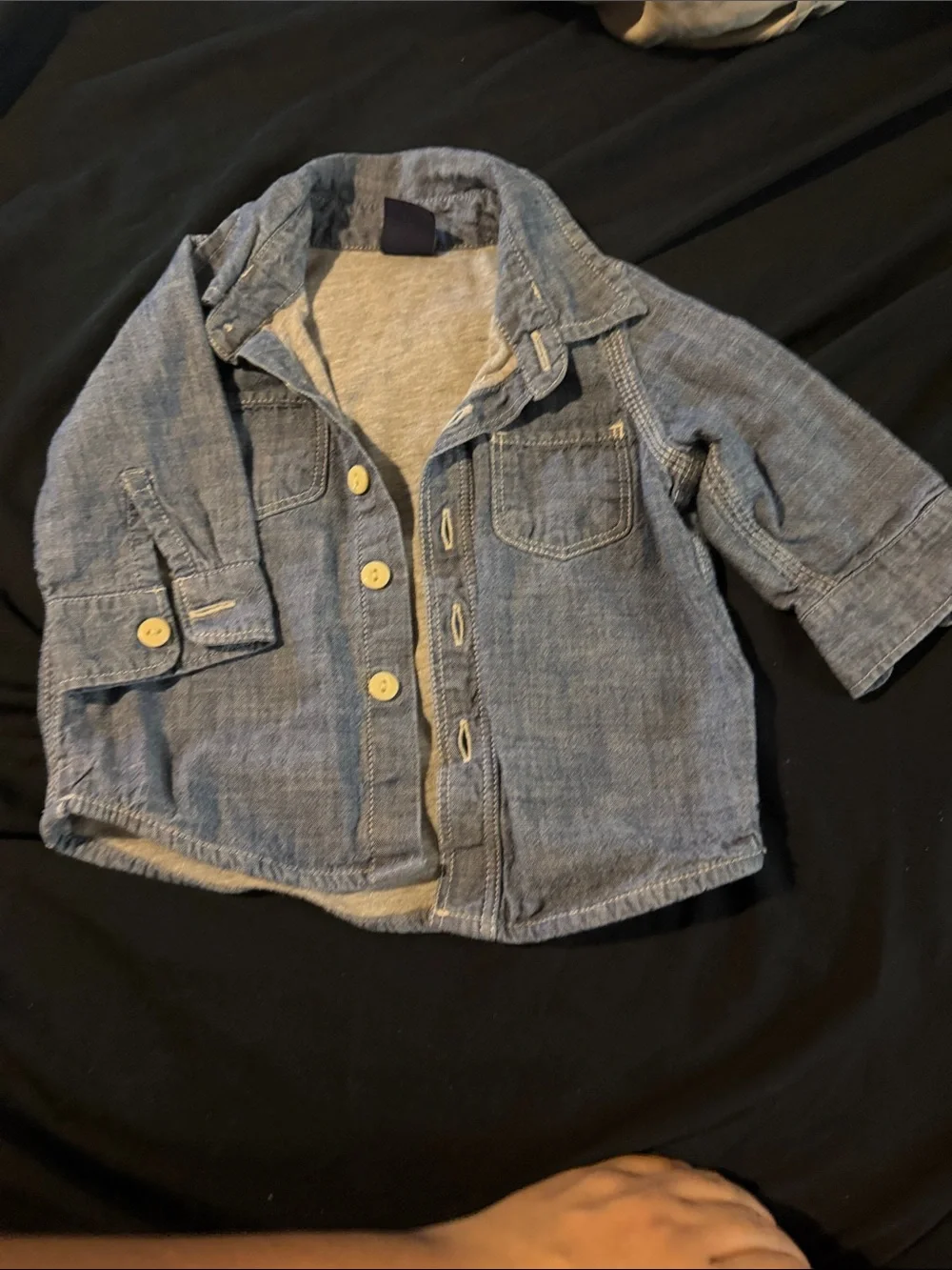 GAP Light Blue Denim-Look Button Front Jacket